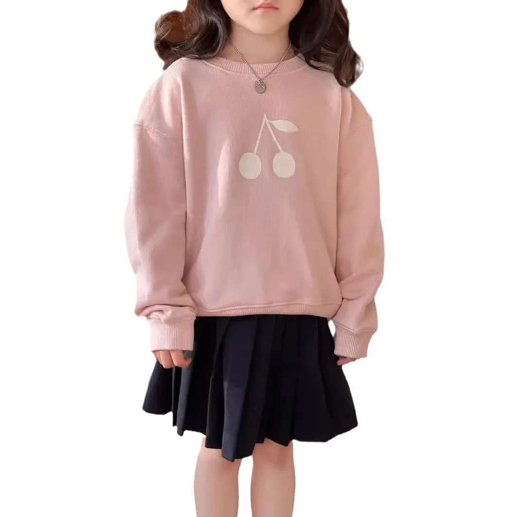 

Kids Girls Pink Sweatshirts Cute Print Long Sleeve Pullover Sweater