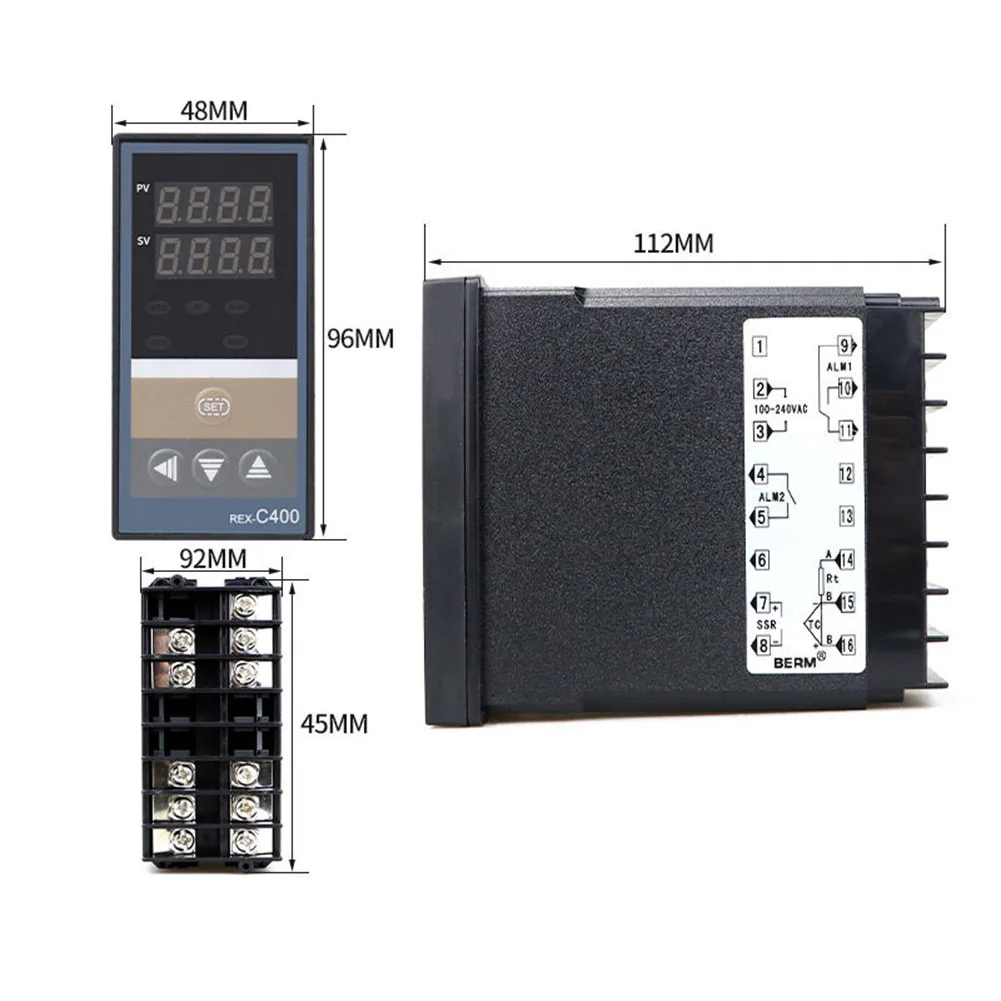 1pc Intelligent Digital Display Temperature Controller For Injection Molding Machines Ovens Dryers 0-400℃ Thermostat Tool