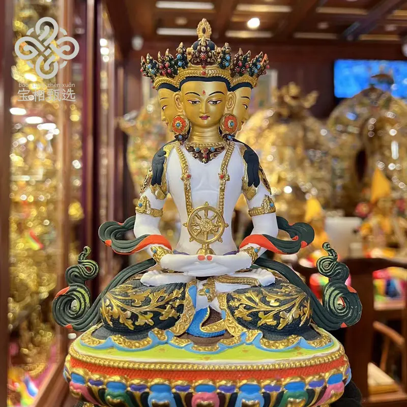 Dahi Tathagata pure copper gilt Buddha statue painted treasure selection y2 Tibetan Tantra Buddhist Hall