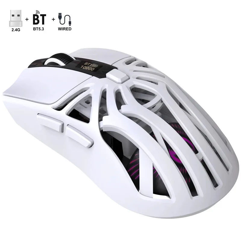 

Беспроводная игровая мышь 2026 с RGB-подсветкой, перезаряжаемая батарея, трехрежимная мышь, USB-разъем, удобная для правой руки, полые