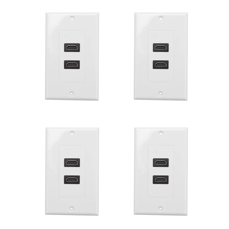 4X HDMI 2-Ports Wall Face Plate Panel Outlet 1080P Cover Coupler Socket HOT