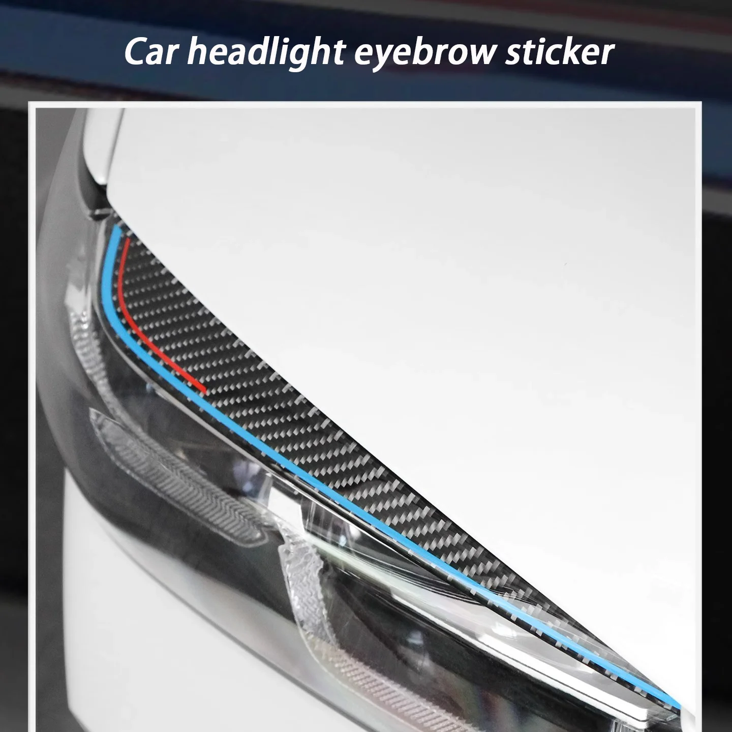 

Carbon Fiber Car Front Headlight Eyebrow Eyelid Lid Trim Lamp Cover Sticker for BMW X3 G01 2021-2023 X4 G02 2022-2024