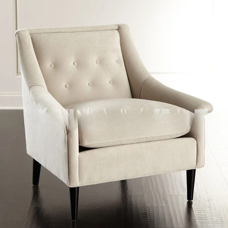 American fabric art single person, sofa living room pull button soft bag sofa chair leisure, tiger chair reception chair