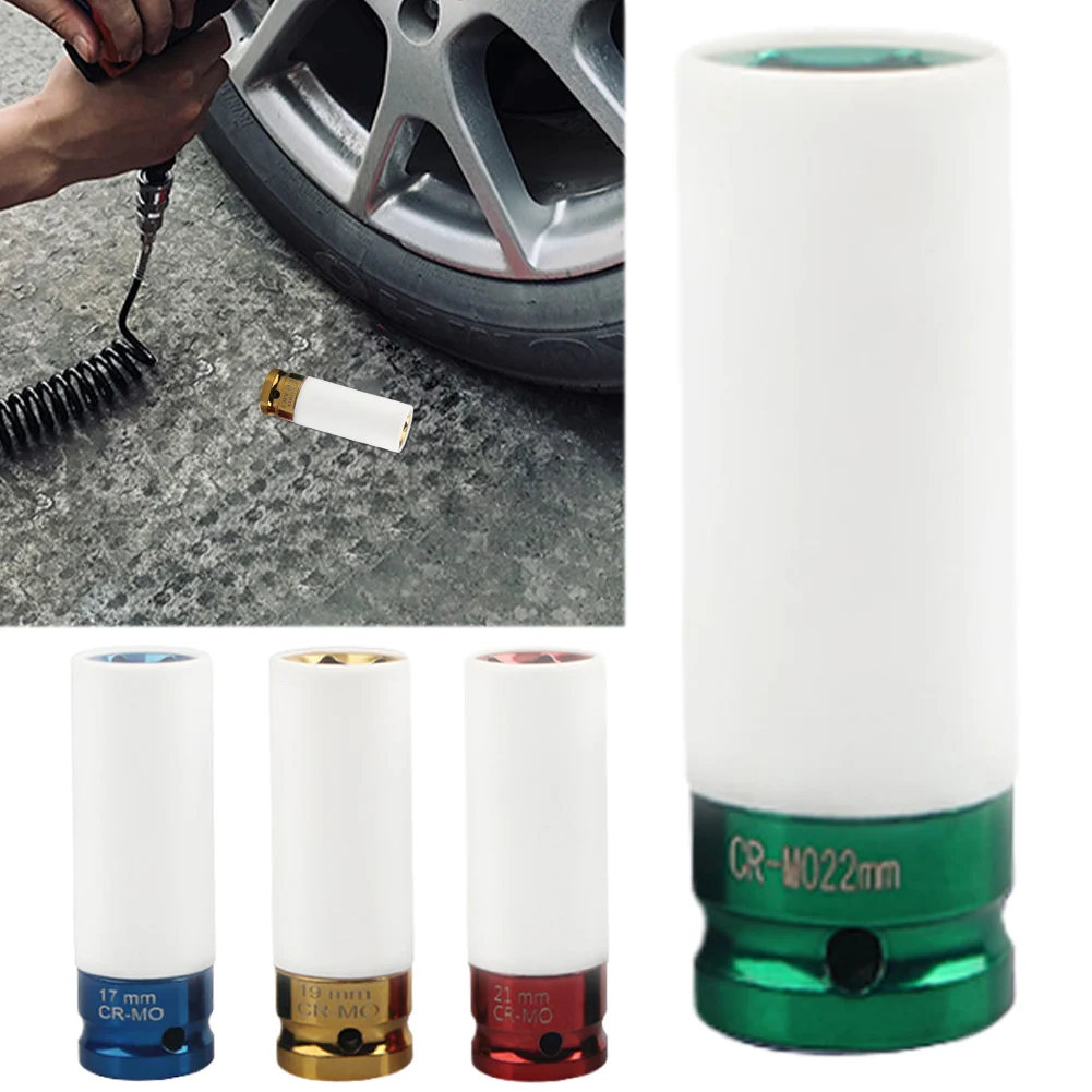 17/19/21/22 مللي متر عرافة مآخذ عجلة تأثير عميق الجوز المقبس 1/2 بوصة مربع محرك عجلة حامي مقبس التصادم سيارة المرآب أداة