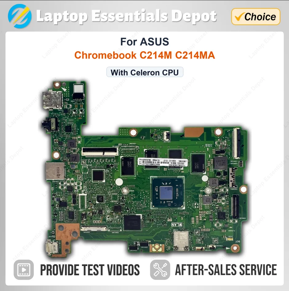 C214MA Laptop Motherboard For ASUS Chromebook C214M C214MA Notebook Notebook Motherboard With Celeron CPU 100% tests OK