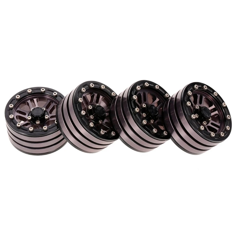 Y1UB 4PCS Wheel Rims Beadlock Wheel Hub with 12 Spokes for 1/10 Remote Control Car