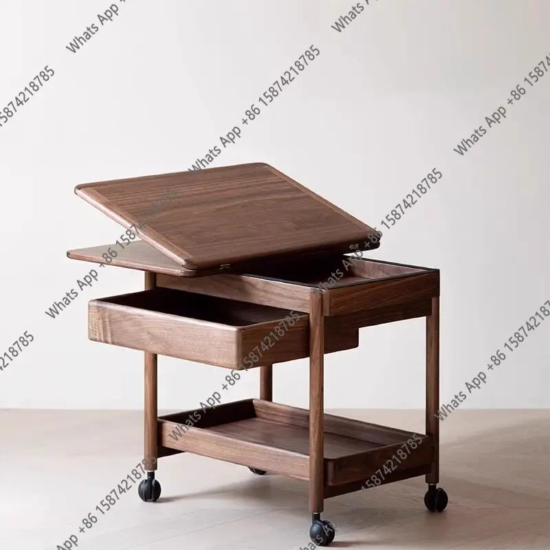 Rt Living Room Mobilny Stolik Kawowy z Litego Drewna do Salonu, do Małego Mieszkania, Składany, Średni i w Stylu Antycznym, Samochodowy
