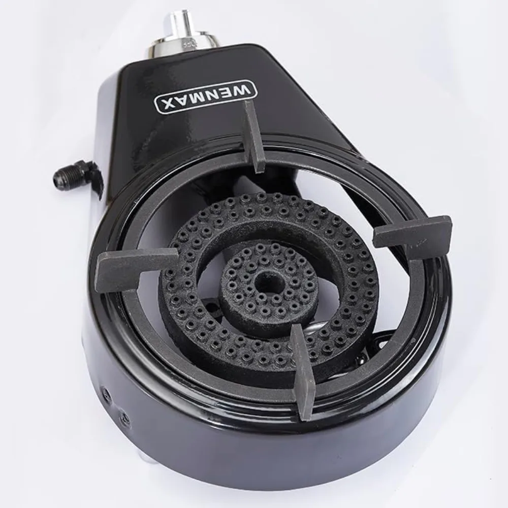 موقد بروبان بشعلة واحدة، موقد غاز محمول مع خرطوم محول البروبان، قيمة حرارية عالية 15000 وحدة حرارية بريطانية، حماية الصمام الذكي لـ