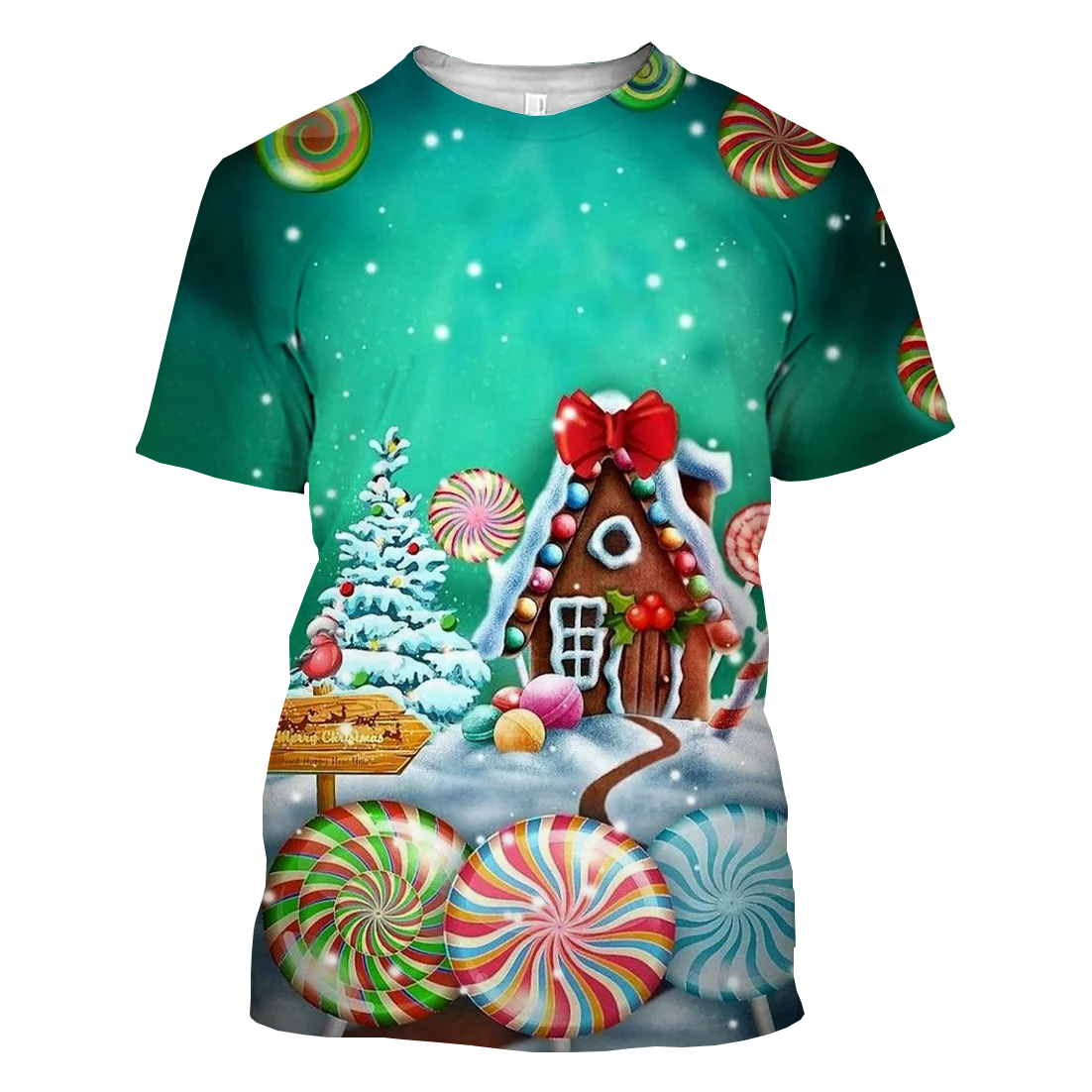Christmas Men's and Women's T-shirt 3D Printed Short Sleeve Casual T-shirt Christmas Eve Carnival Hip Hop Top image 4