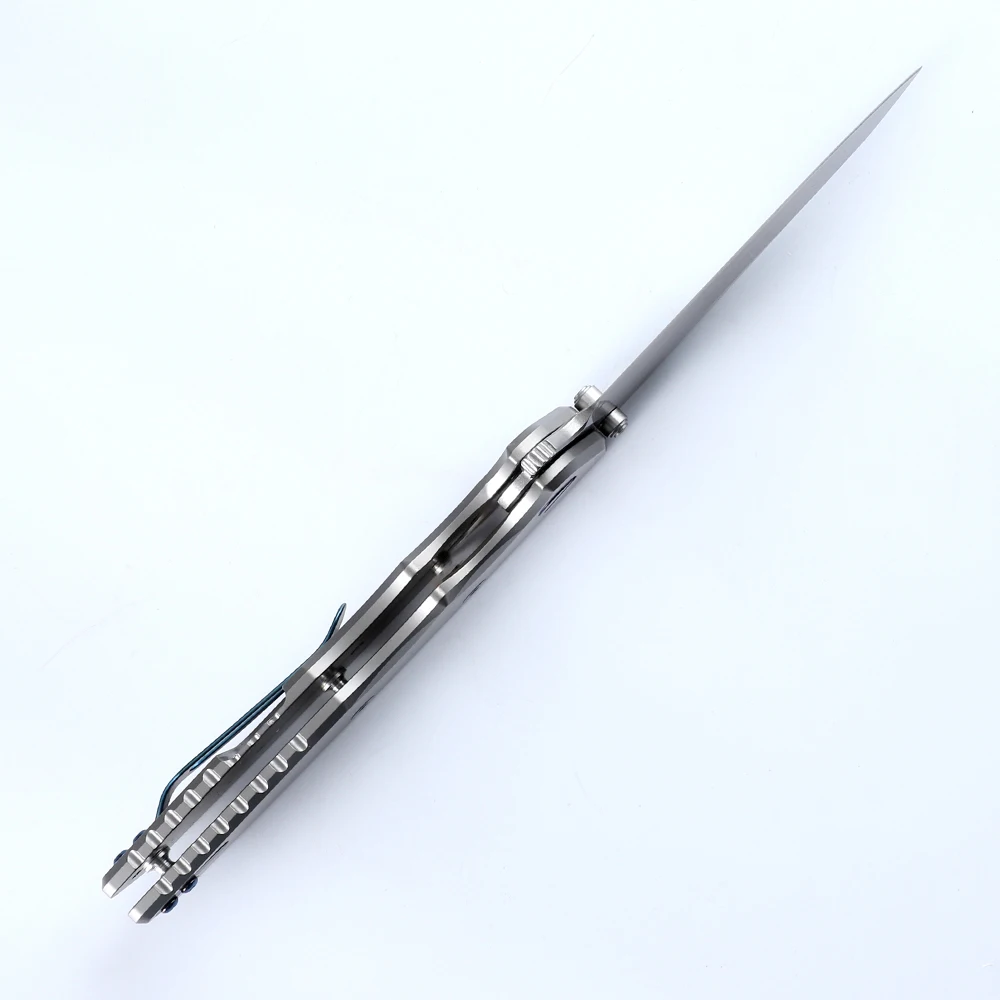 Ceramic Folding Knife with Titanium Handle, EDC Tool, 0392, Bearing, Camping, Outdoor