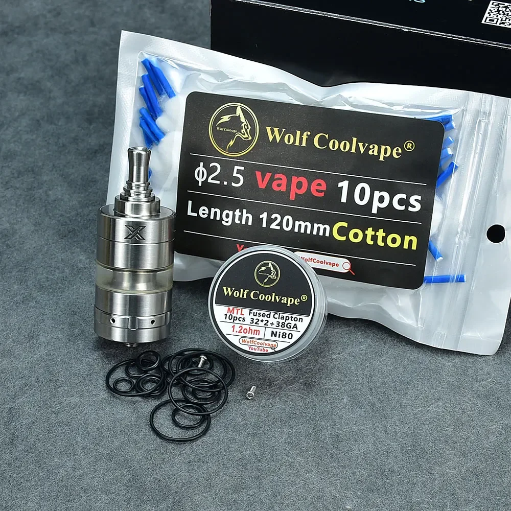 Wolfcoolvape Kayfun X MTL RTA خزان Vape قابل لإعادة البناء 4 مللي 24 مللي متر 316SS رذاذ ملف واحد لسلس MTL Vaping