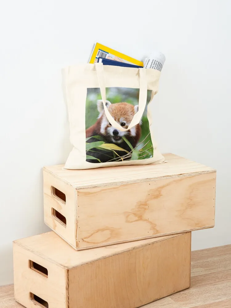 Young Red Panda Tote Bag Gift bag foldable reusable bag custom canvas Big women