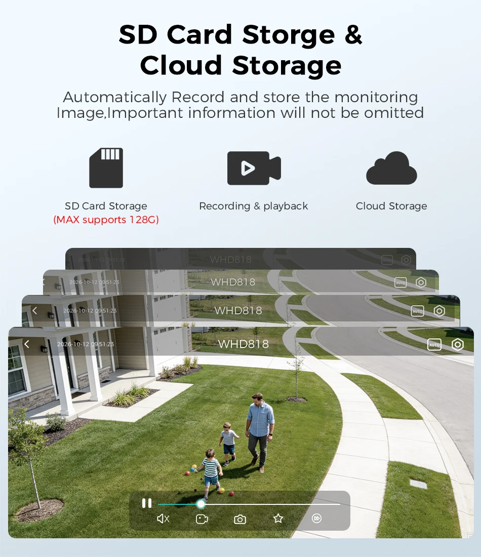 Hiseeu 4K 8MP Wifi PTZ Camera 5x Digital Zoom AI Human Detection Two-way Voice ONVIF Wireless IP Security Protection Camera