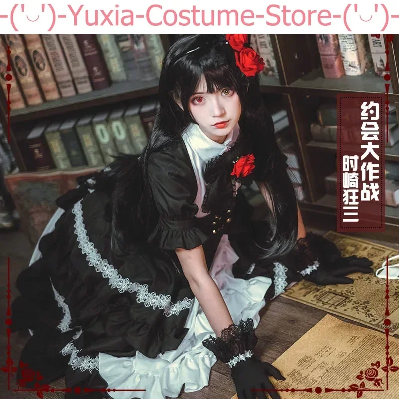 Anime! Data um ao vivo tokisaki kurumi lolita vestido sexy adorável uniforme cosplay traje vestido de festa para mulher novo