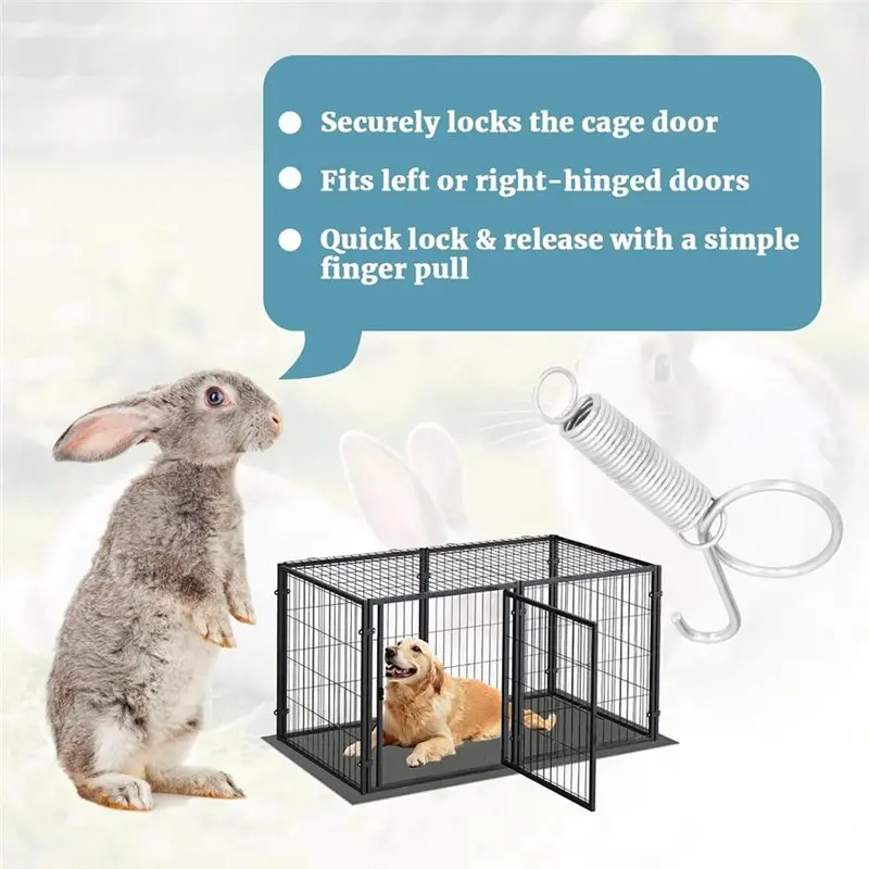 CHCH Multi-Functional Metal Finger Spring Latch Hooks- 50-Pack For Cage Doors, Dog Crates, Cat Doors For Fixing Lock
