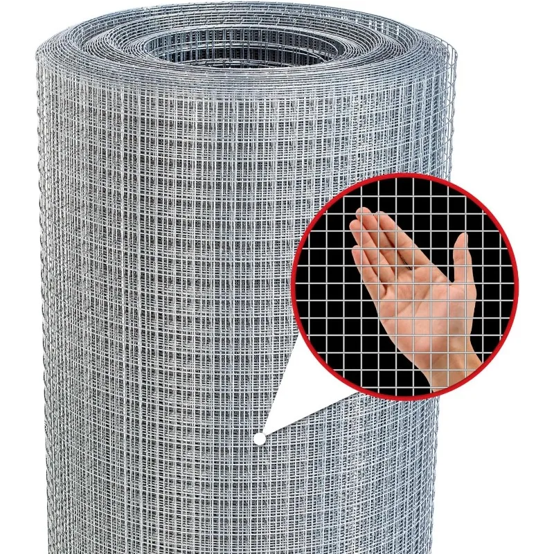 

Hardware Cloth,1/2inch 48inx100ft 19 Gauge,Double-Layer Hot-Dip Galvanizing After Welding,Chicken Wire Fence Wire Mesh Fence Pou