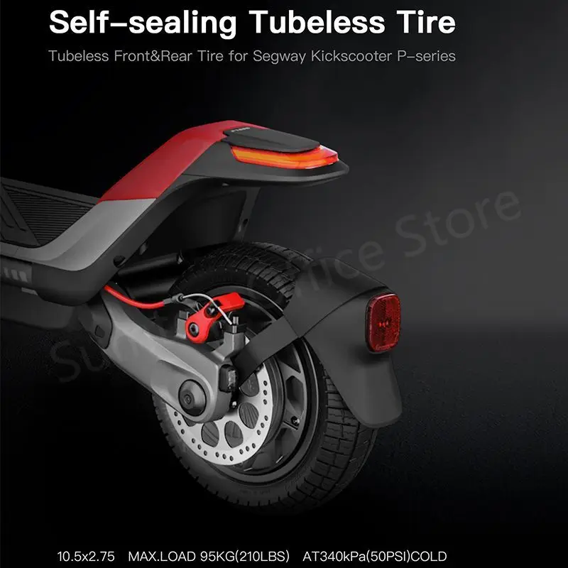 Original Ninebot By Segway P-series Electric Scooter 10.5x2.75 Tubeless Tire P100SU P100SE P65 P65E Front and Rear Vacuum Tyre