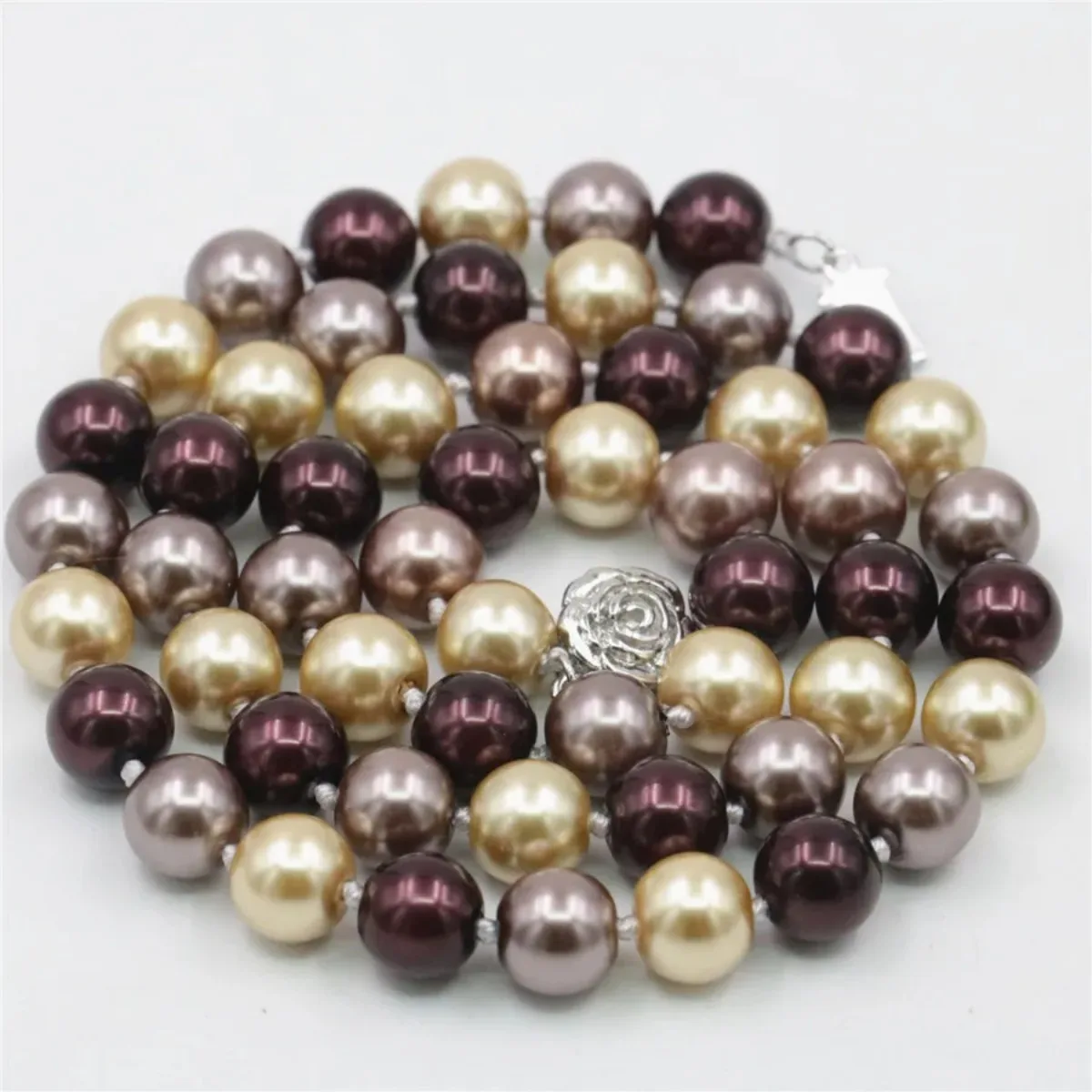 DIY New Fashion 8mm South Sea Multicolor Shell Pearl Necklace 18inches AAA Beads Women Jewelry Making About 52pcs/Strands