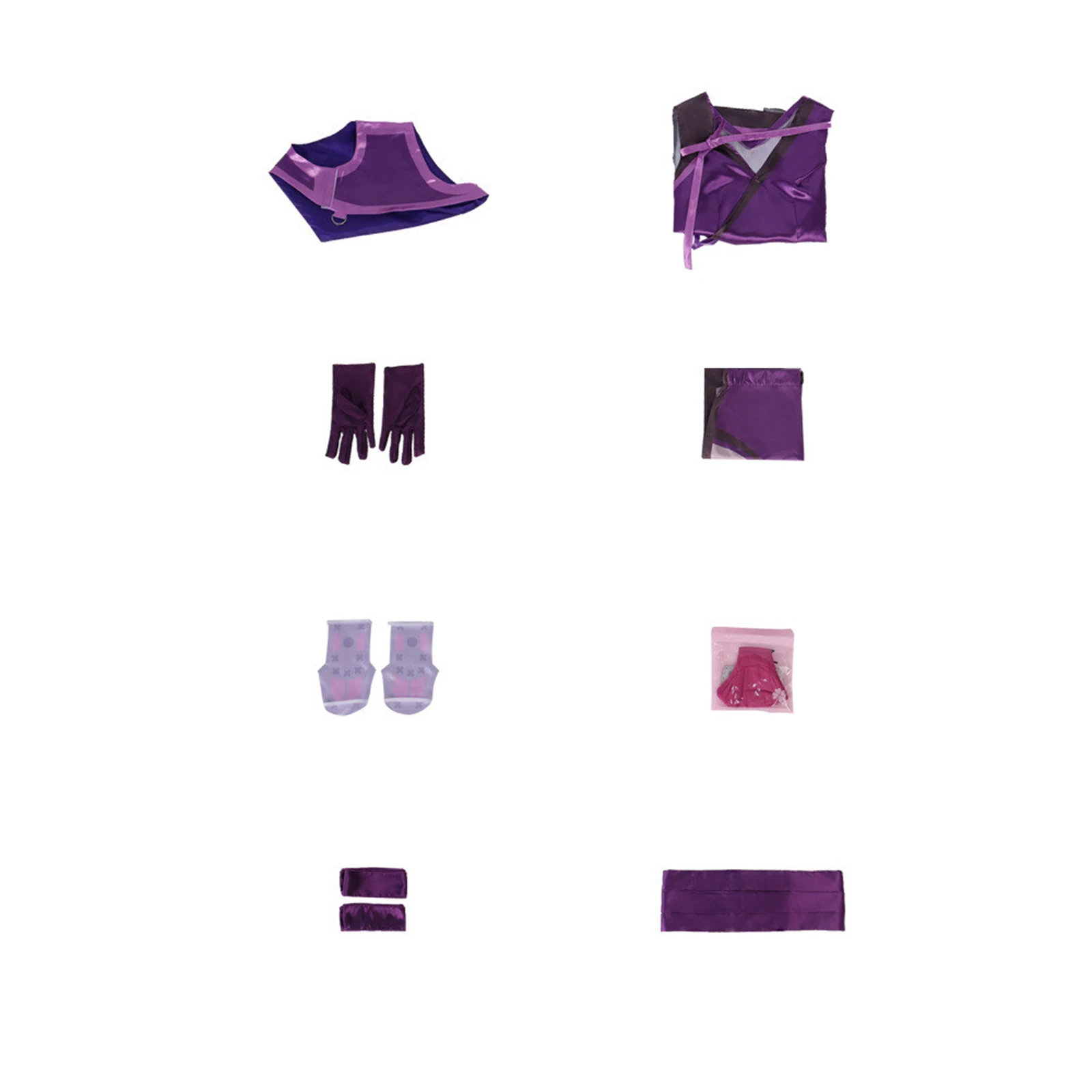 مجموعة كاملة من أزياء Game Mileena التأثيرية باللون الأرجواني للنساء ملابس تنكرية للهالوين بدلة كرنفال #3