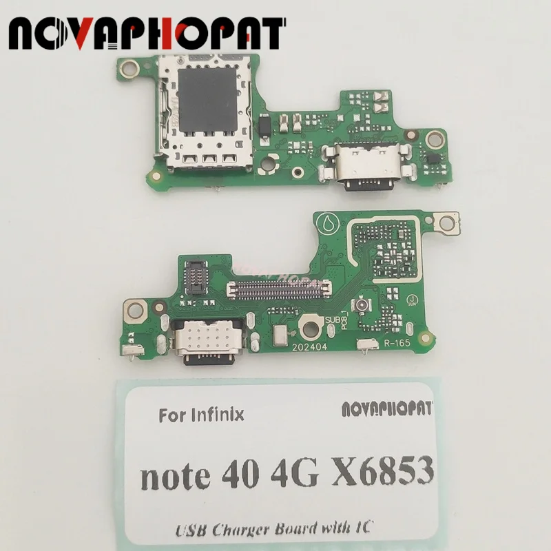 

1 шт. для Infinix Note 40 4G X6853 USB-док-станция, порт быстрого зарядного устройства, разъем для наушников, разъем для SIM-карты, гибкий кабель для зарядки микрофона, плата с микросхемой