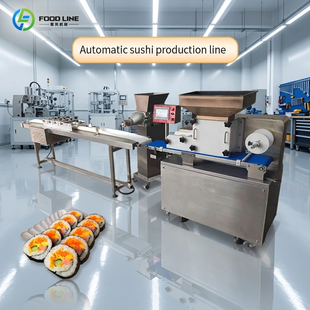 Sushi Roll Production Line Automatic Cutter Rice Sheet Machine for Commercial Sushi Making Plant Custom
