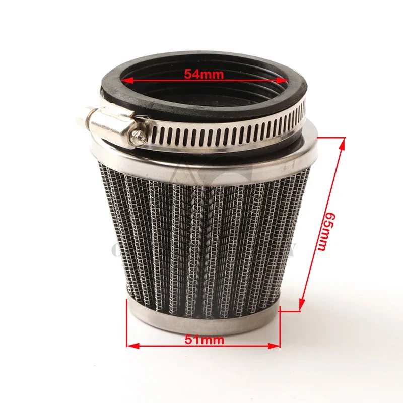 New motorcycle accessories oval metal clip type modified intake funnel air filter 35mm 39mm 42mm 44mm 48mm 50mm 52mm 54mm 60mm