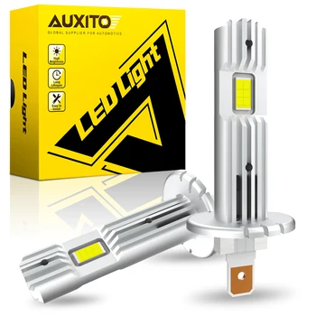 AUXITO-Canbus 2X H1 LED 헤드라이트 전구 팬리스 에러프리, 아우디 a3 a4 a6 b7 포드 피에스타 포커스 BMW E90 E34 E36 용 고휘도 