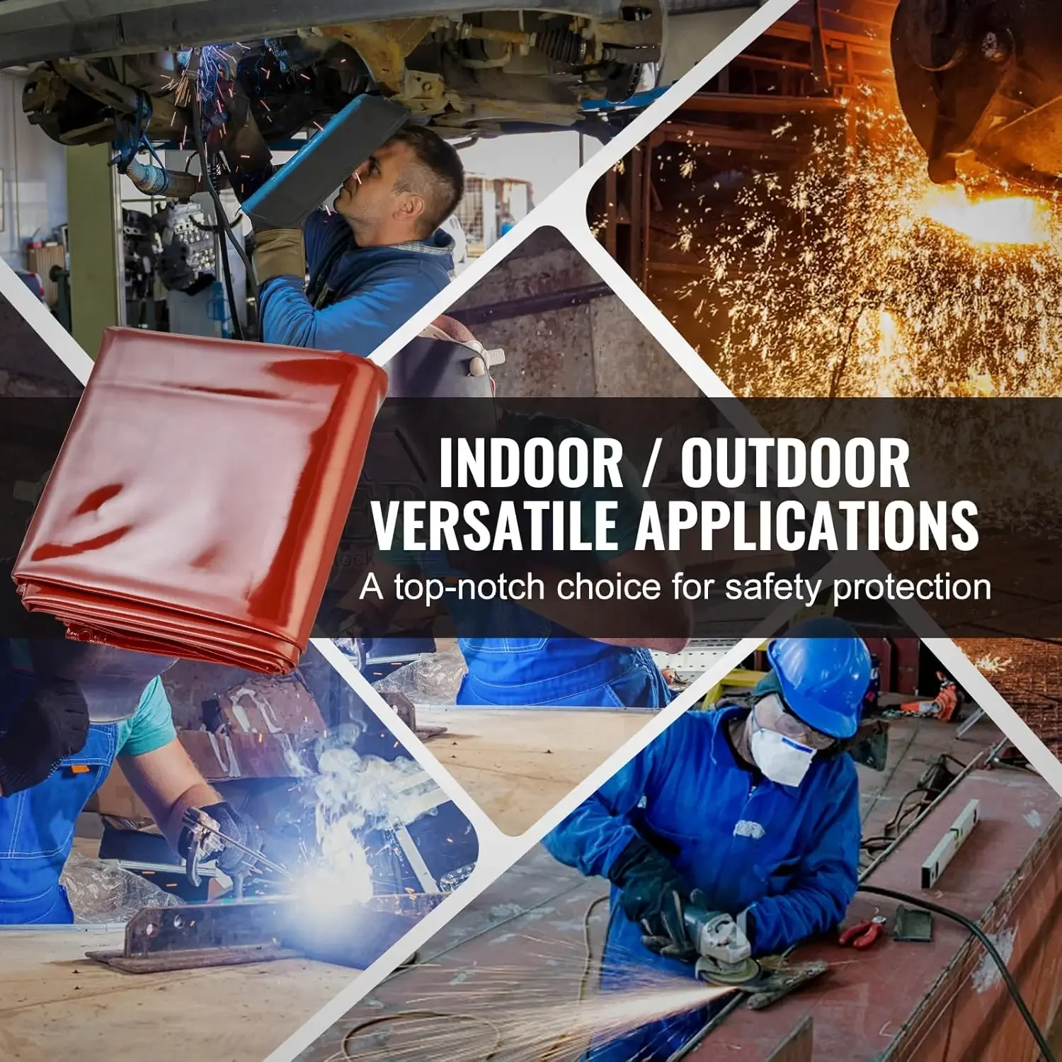 Welding Screen with Frame, 6' x 6' 3 Panel Welding Curtain Screens