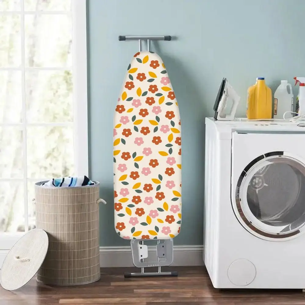 Home Floral Pattern Ironing Board Cover Elastic Heat-resistant Ironing Board Cloth Stain Resistant Thickened Ironing Heat Shield