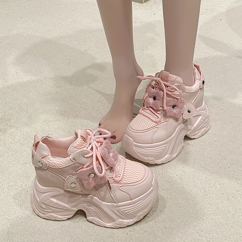 Cuculus High Flat Platform 11cm Height Increasing Casual Shoes Woman Spring New Hidden Wedge Sneakers Female Vulcanize Shoes