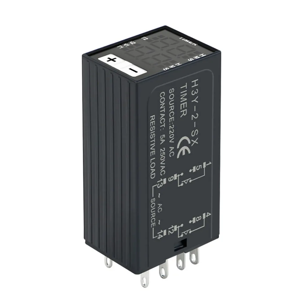 وحدة تحكم تأخير Poweron H3Y2 8Pin LED HD شاشة وظائف متقدمة مقاومة للحريق PC Shell ودبابيس ثابتة وملف نحاسي أساسي