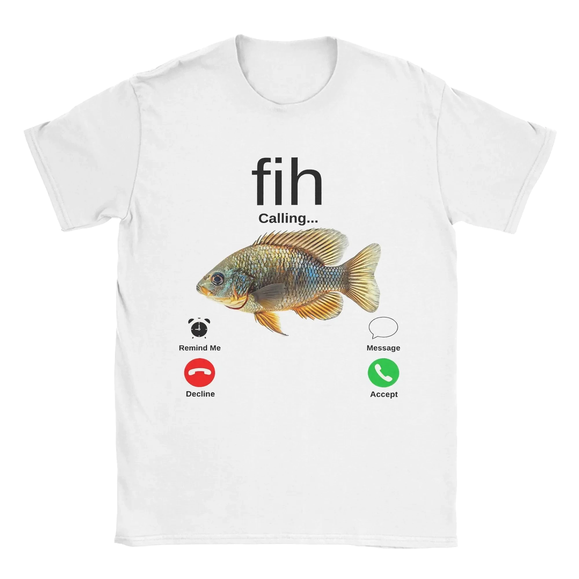 Shrim Is Calling Fih Is Calling Message Decline Accept T-Shirt für Männer und Frauen Geschenk Kleidung Ausverkauf Damenbekleidung – Detail 9