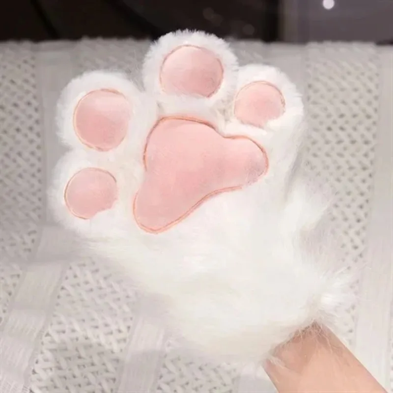 Kawaii Furry Cat Claw Gloves Fox Paws Bird Wings Faux Fur Costume Lolita Accessories Mittens for Halloween Creative Cosplay