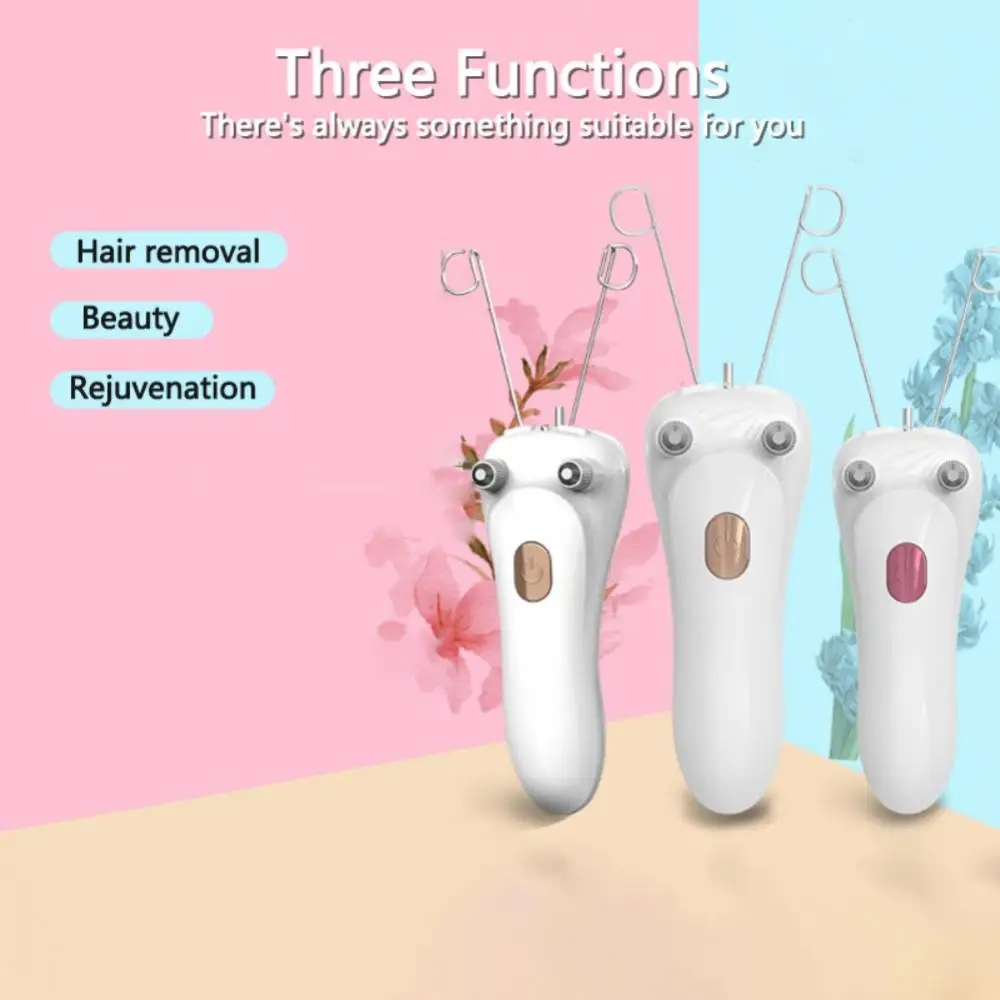 Mini Electric Facial Body Hair Removal USB Cotton Thread Epilator Shaver Trimmer Devices for Women Neck Lip Chin Arm Leg