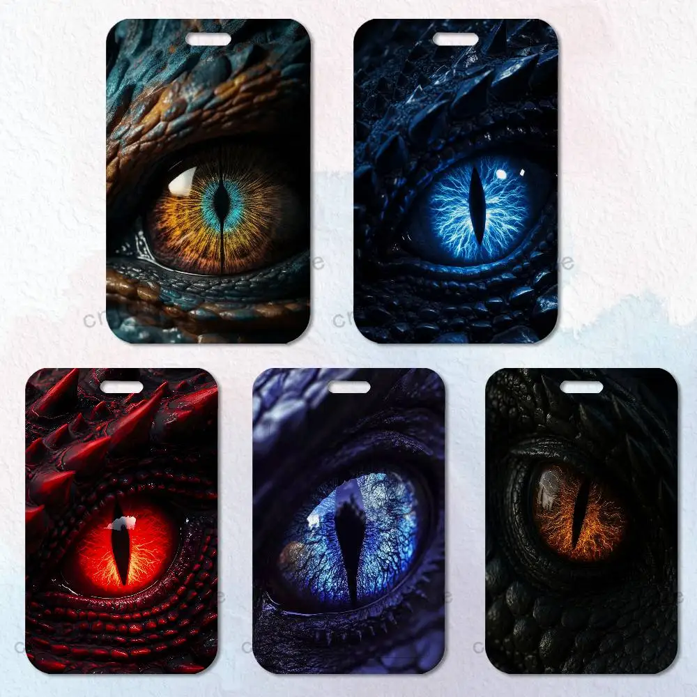 

Fierce Cool Dragons Eye Card Holder Lanyard Camera Neck Strap Credit Card Case ID Badge Credentials Protection