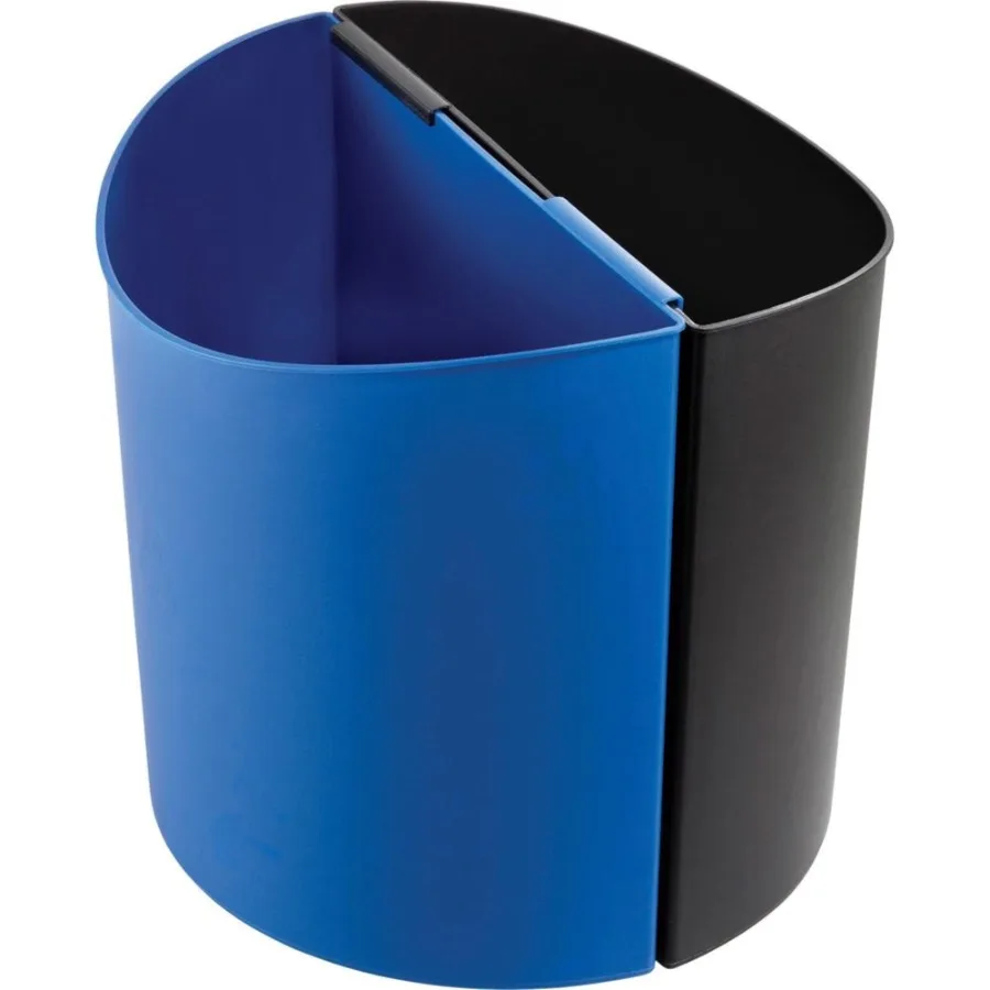 

Compact Desk-Side Receptacle in Black and Blue for Efficient Cable Management and Easy Access to Power Supply in Home Office Do