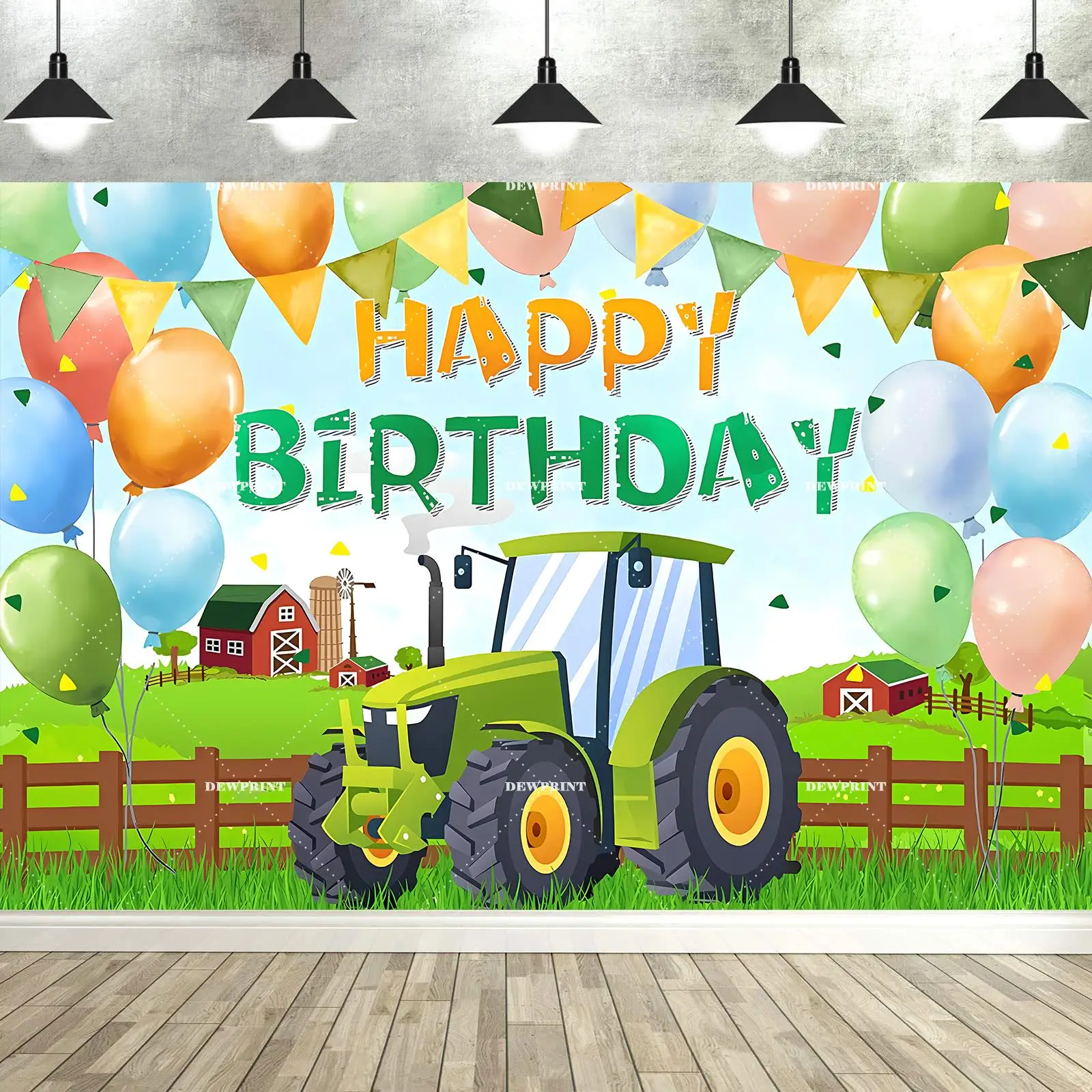 

Birthday Party It's a Boy Gender Reveal Photography Backdrop Tractor Bus Wild One Baby Shower Photo Studio Background VT-08