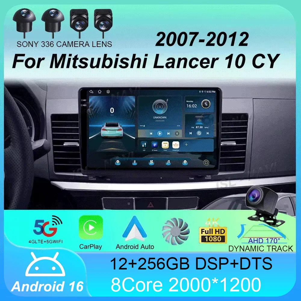 

Android 16 Car Radio For Mitsubishi Lancer 10 CY 2007 - 2012 Multimedia Video Player Navigation stereo GPS