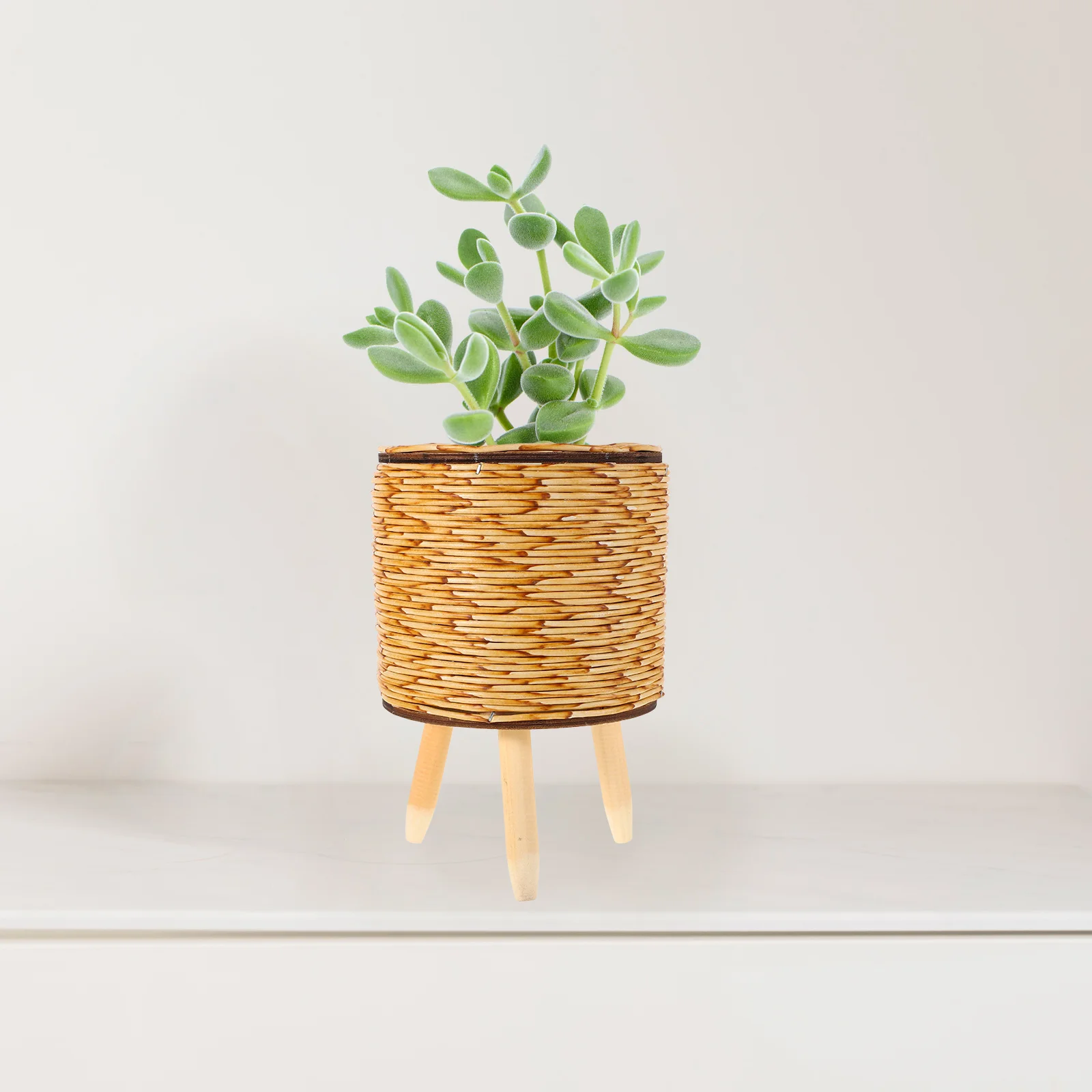 

Indoor Woven Triangle Plant Succulent Flowerpot Holder Farmhouse Decorative Plant Display Stand for Plants Indoor