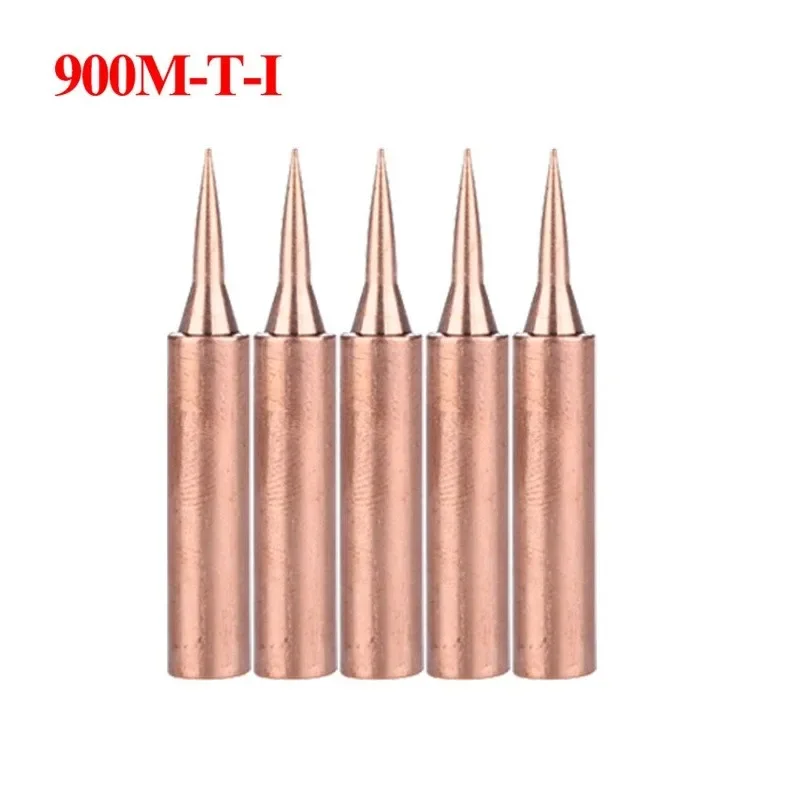 5pcs Pure Copper Soldering Iron Tip 900M-T Lead-Free Welding Solder Tips Soldering Iron Head Set B I IS K SK 1C 4C 0.8D 3.2D