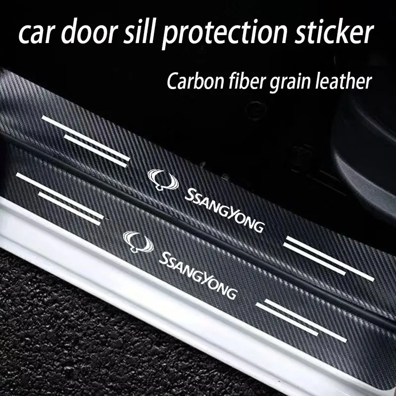 Car doorsill Protective Sticker Tape for Ssangyong Actyon Rexton Korando Rodius Kyron Tivoli Musso Stavic Turismo Accessories