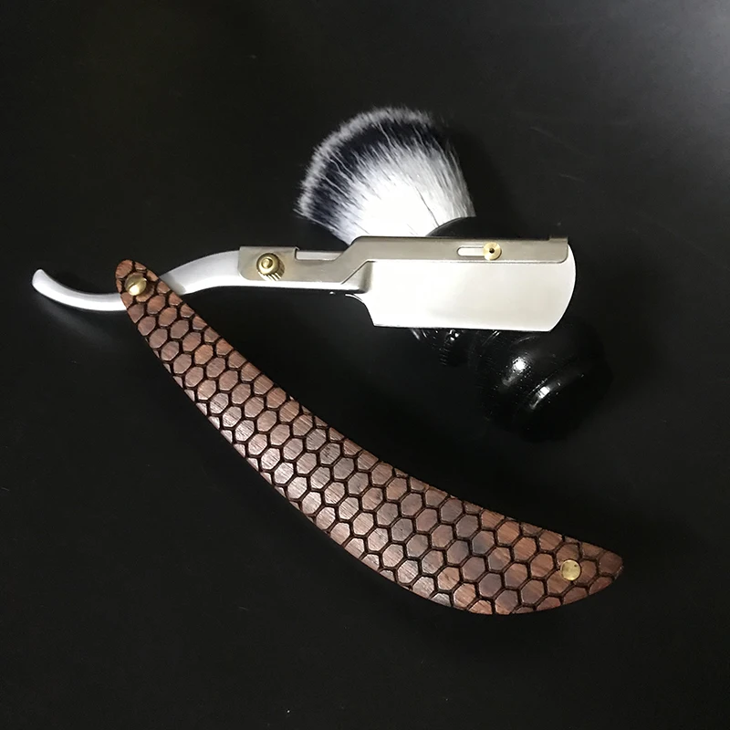 

Wood Barbershop Shaving Straight Razor Classic Manual Barber Razors Folding Knife Men Stainless Steel Hairdresser Tool Shaver