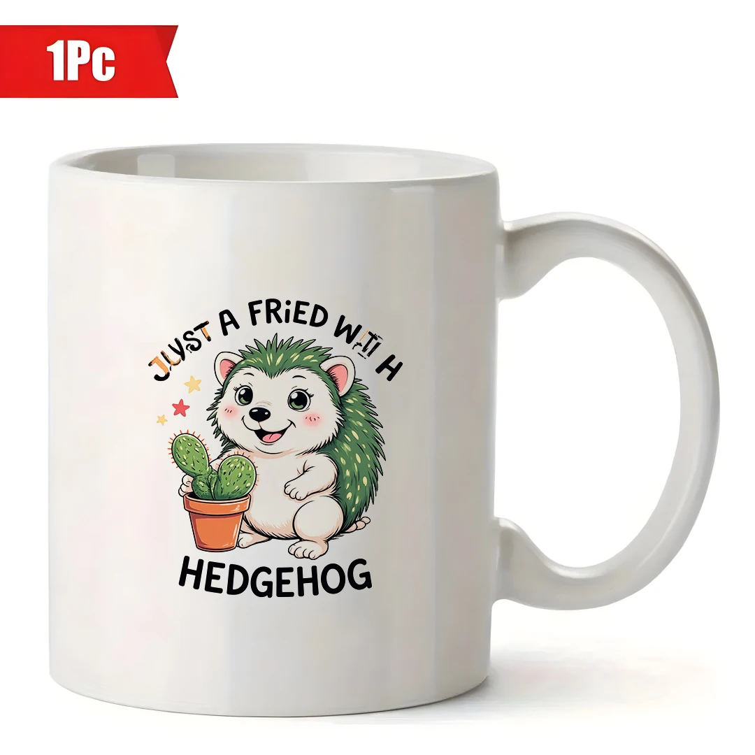 11オンスの漫画風ハリネズミマグカップ、子供用冷温両用カップ、クリスマスプレゼント、家族・オフィス用マグカップ