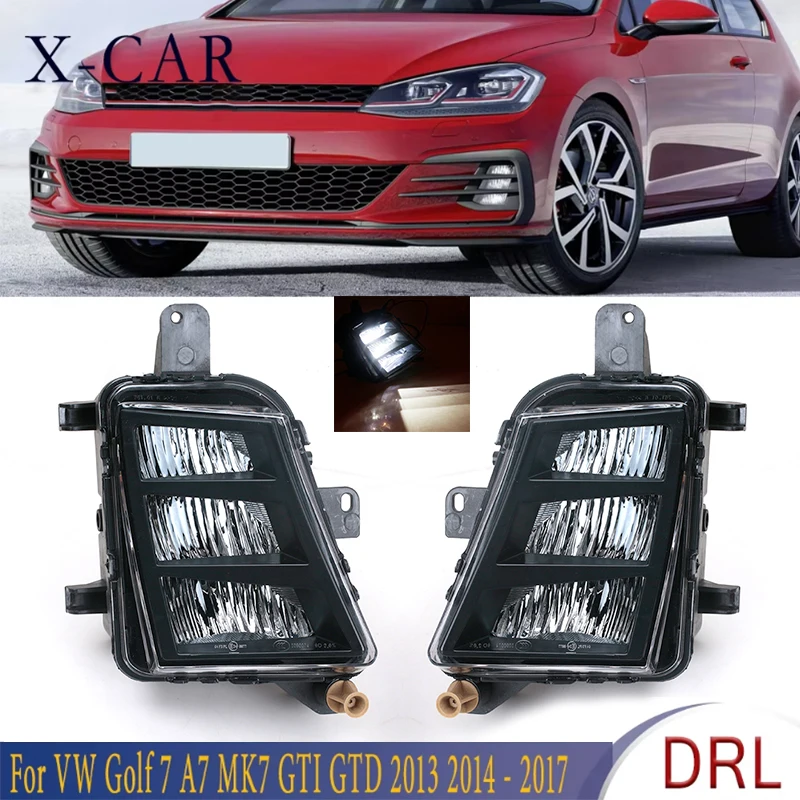 

X-CAR Daytime Running Light LED DRL Fog Light Lamp For Volkswagen VW Golf 7 A7 MK7 GTI GTD 2013 2014 2015 2016 2017