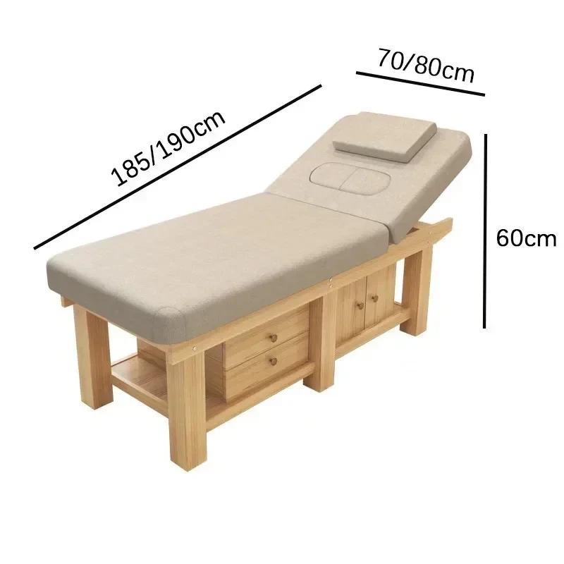 Mesa de masaje plegable moderna, esterilla de belleza, sofá, tatuaje de madera, salón de pestañas, cama de masaje, muebles de salón comercial de cuerpo completo H