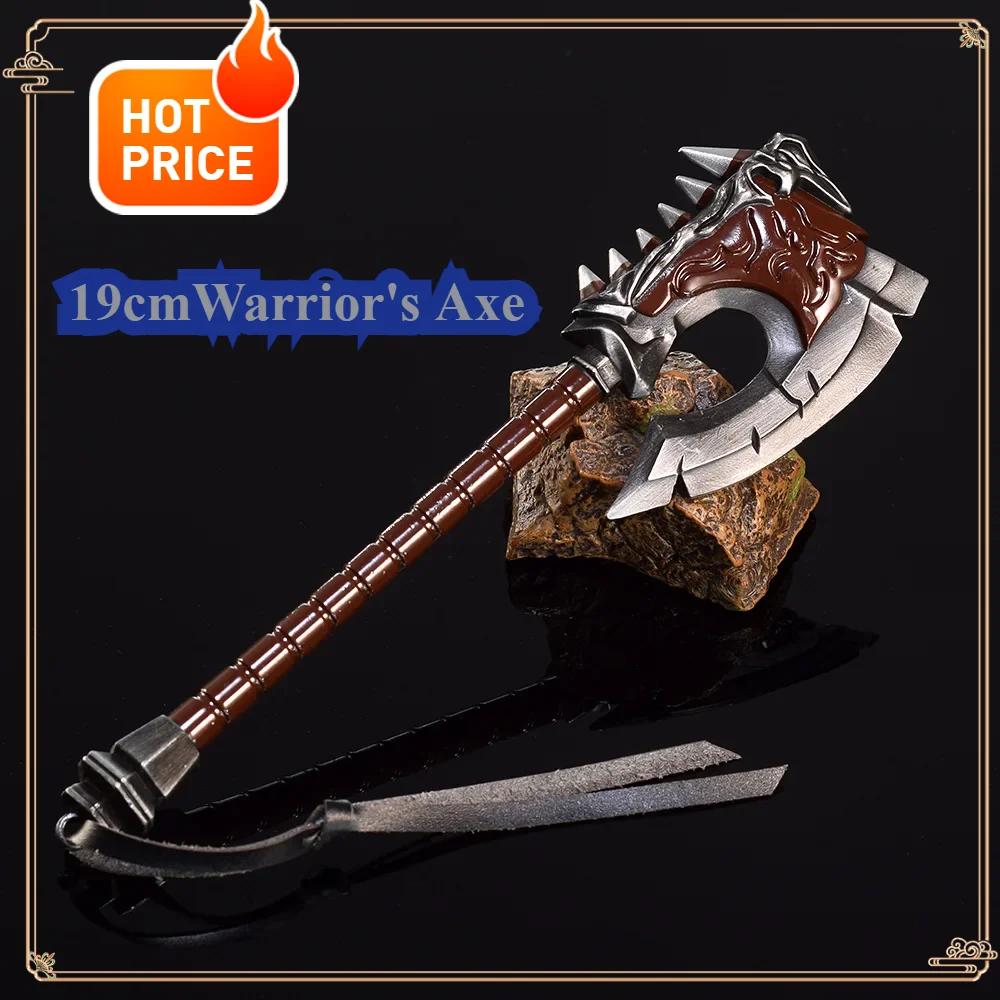 New 19cm World of Warcraft Weapon Gorehowl Axe Garrosh Hellscream Game Peripheral Metal Sword Model Samurai weapon Crafts Toys