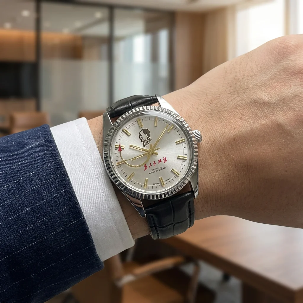 Hot Sale Shanghai Vintage Mechanical Watch 19 Jewels Manual Winding Shock Resistant Leather Strap Free Shipping