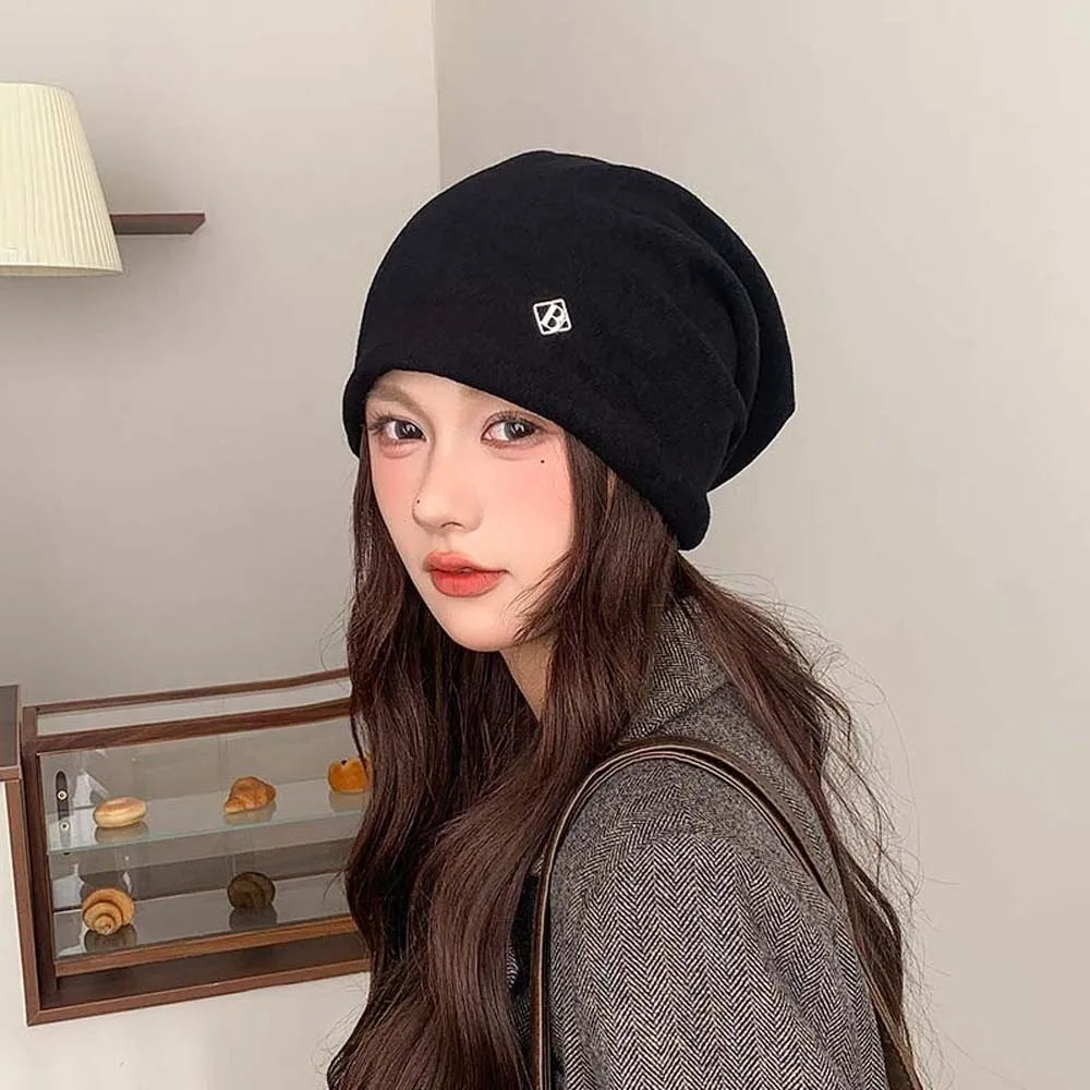 Elastische, locker sitzende Beanie-Mütze, atmungsaktiv, verdickt, warm, für kalte Tage, einfarbig, dehnbar, Baggy Skullies Bonnet für Camping – Detail 6