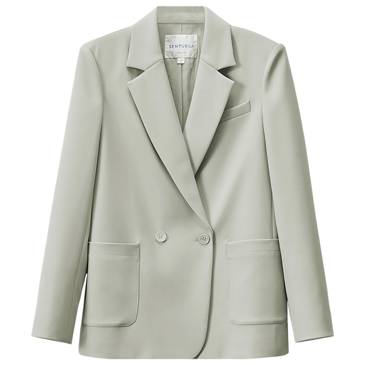 SENTUBILA Texture Twill Blazers for Women 2025 Autumn Notched Collar Straight Jackets Formal Work Business Coat Female 143X57042