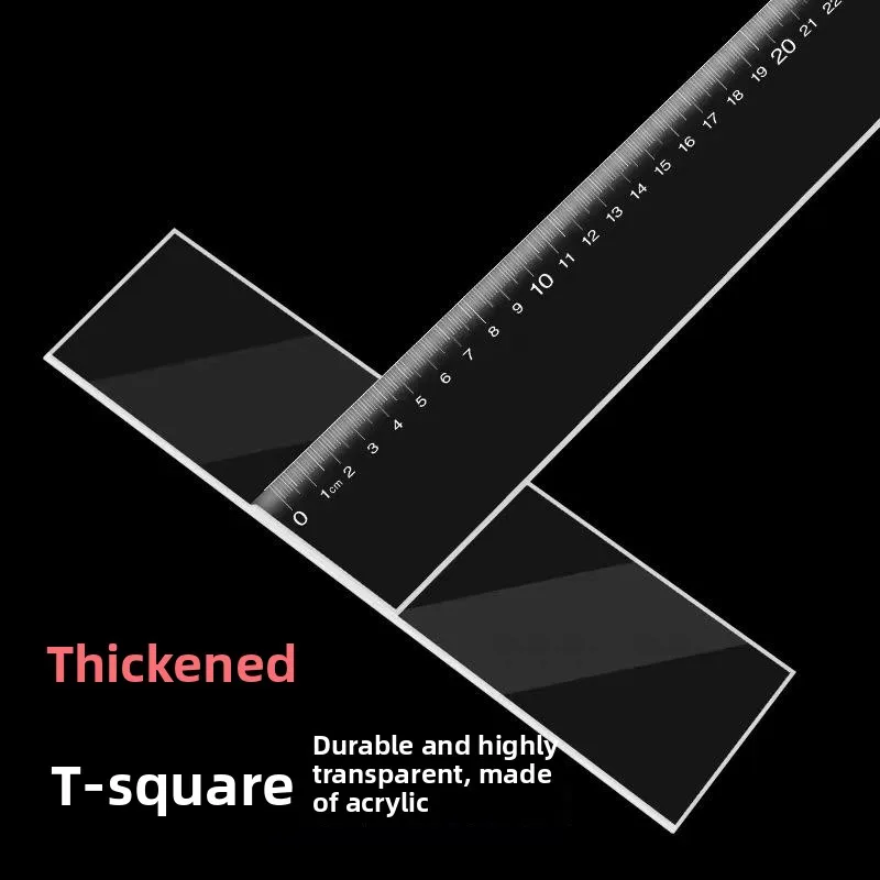 Student T-Shaped Drafting Ruler Artistic Mechanical Engineering Design 45cm 60cm D-Zhang  Graphic Measurement Tool